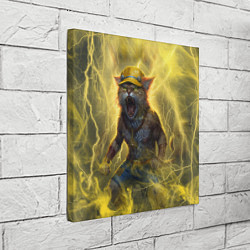 Холст квадратный Наэлектризованный кот, цвет: 3D-принт — фото 2