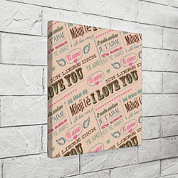 Холст квадратный Ретро дизайн про любовь, цвет: 3D-принт — фото 2