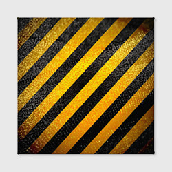 Холст квадратный Черно-желтая опасность, цвет: 3D-принт — фото 2