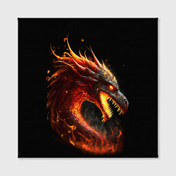 Холст квадратный Яростный огненный дракон, цвет: 3D-принт — фото 2