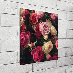 Холст квадратный Нежные кустовые розы, цвет: 3D-принт — фото 2