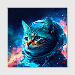 Холст квадратный Кот космонавт и звезды, цвет: 3D-принт — фото 2