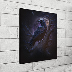 Холст квадратный Ворон во мраке, цвет: 3D-принт — фото 2