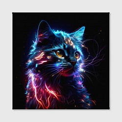 Холст квадратный Электрический котёнок, цвет: 3D-принт — фото 2