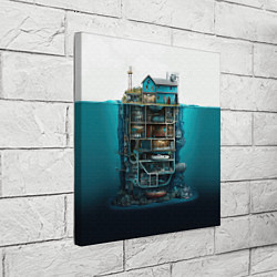 Холст квадратный Подводный дом, цвет: 3D-принт — фото 2