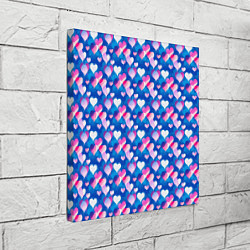 Холст квадратный Узор из сердечек, цвет: 3D-принт — фото 2