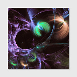Холст квадратный Магические фиолетовые волны и цветные космические, цвет: 3D-принт — фото 2