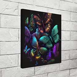 Холст квадратный Разные неоновые бабочки, цвет: 3D-принт — фото 2