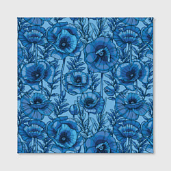 Холст квадратный Синие цветы, цвет: 3D-принт — фото 2