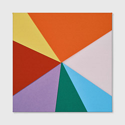 Холст квадратный Разноцветные пересекающиеся треугольники, цвет: 3D-принт — фото 2