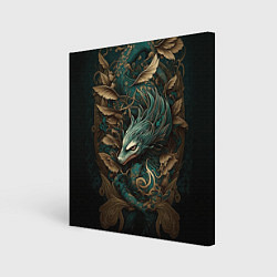 Холст квадратный Изумрудный Дракон Irezumi, цвет: 3D-принт