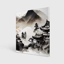 Картина квадратная Японская деревушка