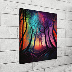 Холст квадратный Разноцветный неоновый лес, цвет: 3D-принт — фото 2