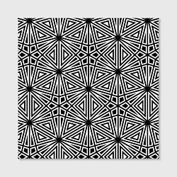 Холст квадратный Паттерн из чёрно-белого множества треугольников, цвет: 3D-принт — фото 2