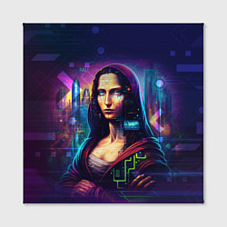 Холст квадратный Cyberpunk Mona Lisa, цвет: 3D-принт — фото 2