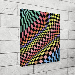Холст квадратный Colorful avant-garde chess pattern - fashion, цвет: 3D-принт — фото 2