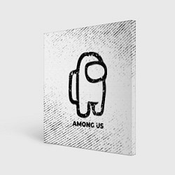 Холст квадратный Among Us с потертостями на светлом фоне, цвет: 3D-принт