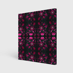 Холст квадратный Ярко-розовые неоновые лилии, цвет: 3D-принт
