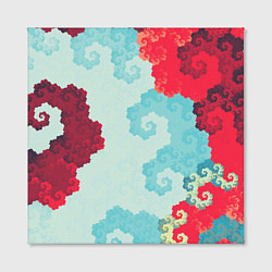 Холст квадратный Пиксельный цветочный паттерн, цвет: 3D-принт — фото 2