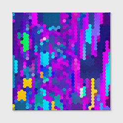 Холст квадратный Шестиугольники неонового цвета, цвет: 3D-принт — фото 2