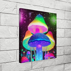 Холст квадратный Волшебные светящиеся грибы и звезды, цвет: 3D-принт — фото 2