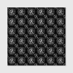 Холст квадратный Черно-белый буквенный паттерн, цвет: 3D-принт — фото 2