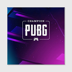 Холст квадратный PUBG gaming champion: рамка с лого и джойстиком на, цвет: 3D-принт — фото 2