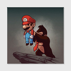 Холст квадратный Марио держит Данки Конг, цвет: 3D-принт — фото 2