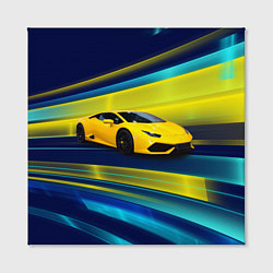 Холст квадратный Желтый итальянский суперкар, цвет: 3D-принт — фото 2