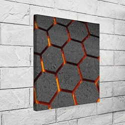Холст квадратный Металлические плиты и лава, цвет: 3D-принт — фото 2