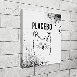 Холст квадратный Placebo рок кот на светлом фоне, цвет: 3D-принт — фото 2