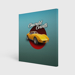 Картина квадратная Американский спорткар Chevrolet Corvette Stingray