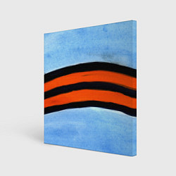 Холст квадратный Георгиевская лента на голубом фоне, цвет: 3D-принт