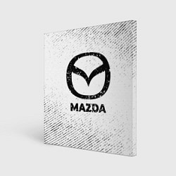 Холст квадратный Mazda с потертостями на светлом фоне, цвет: 3D-принт