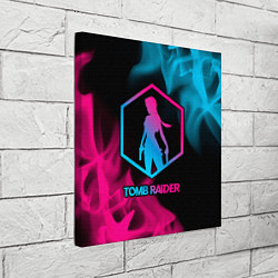 Холст квадратный Tomb Raider - neon gradient, цвет: 3D-принт — фото 2
