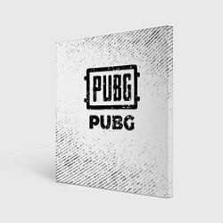Холст квадратный PUBG с потертостями на светлом фоне, цвет: 3D-принт