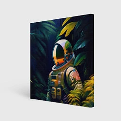 Холст квадратный Космонавт в зарослях, цвет: 3D-принт