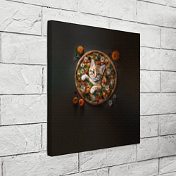 Холст квадратный Кот в пицце, цвет: 3D-принт — фото 2