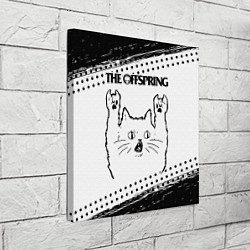 Холст квадратный The Offspring рок кот на светлом фоне, цвет: 3D-принт — фото 2