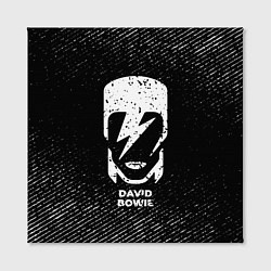 Холст квадратный David Bowie с потертостями на темном фоне, цвет: 3D-принт — фото 2