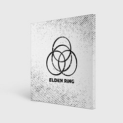 Холст квадратный Elden Ring с потертостями на светлом фоне, цвет: 3D-принт