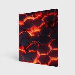 Холст квадратный Огненные наносоты, цвет: 3D-принт