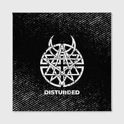 Холст квадратный Disturbed с потертостями на темном фоне, цвет: 3D-принт — фото 2