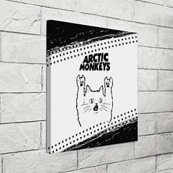 Холст квадратный Arctic Monkeys рок кот на светлом фоне, цвет: 3D-принт — фото 2