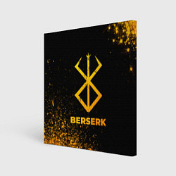 Холст квадратный Berserk - gold gradient, цвет: 3D-принт