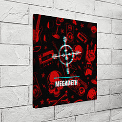 Холст квадратный Megadeth rock glitch, цвет: 3D-принт — фото 2