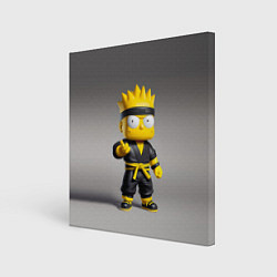 Холст квадратный Bart Simpson - ninja - Japan, цвет: 3D-принт