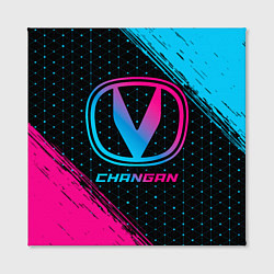 Холст квадратный Changan - neon gradient, цвет: 3D-принт — фото 2