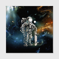 Холст квадратный Космонавт-скейтбордист, цвет: 3D-принт — фото 2