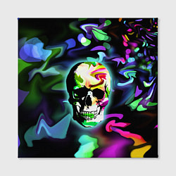 Холст квадратный Цветной череп, цвет: 3D-принт — фото 2